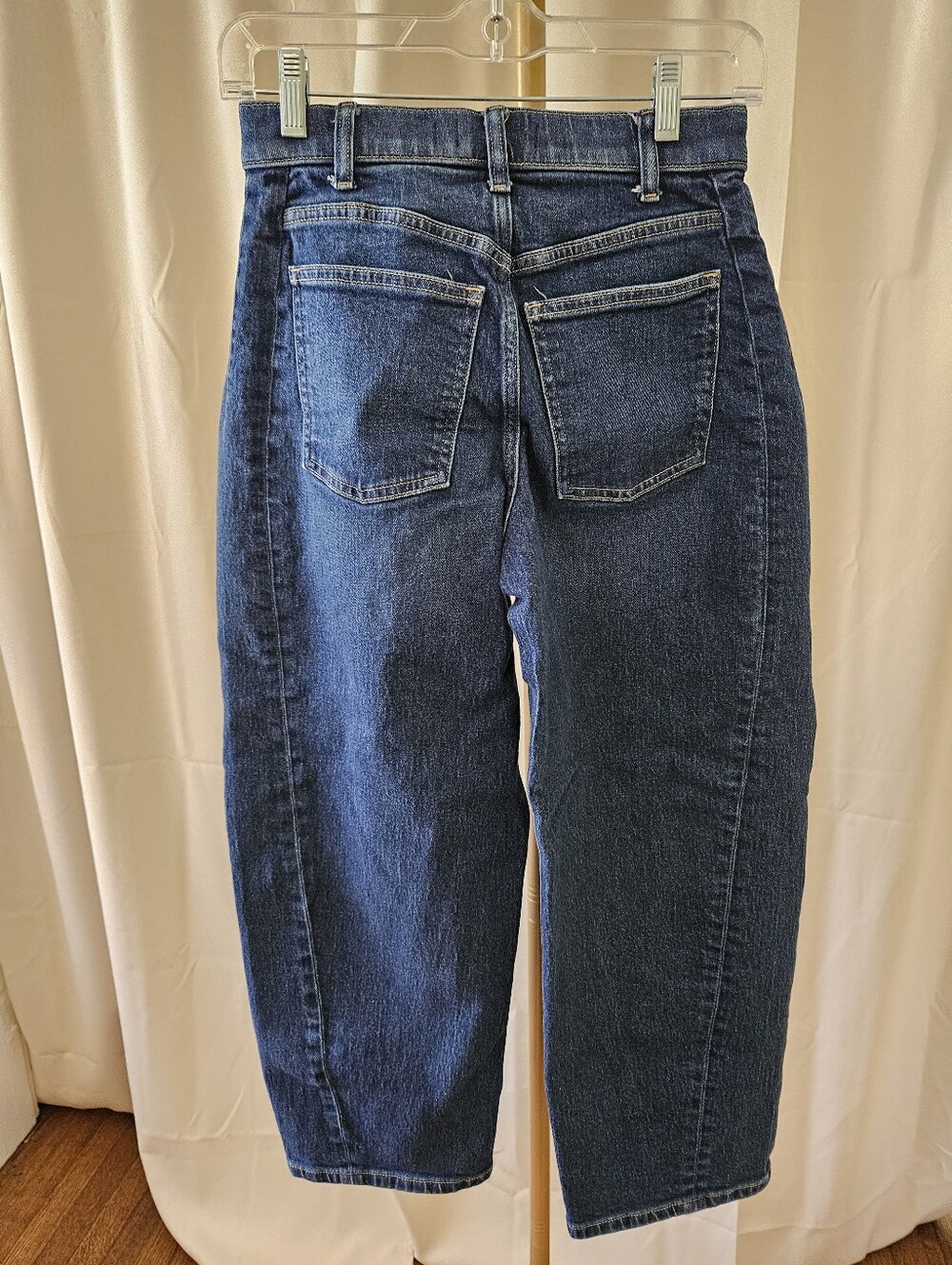Spanx Dark Blue Wide Tapered Leg Jeans XS TP - Picture 4 of 5